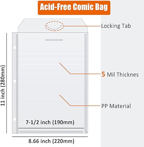Miniatura 4 de Álbum de almacenamiento de cómics, carpeta de cómics  para la actualidad, edad de plata, cómics regulares empaquetados y embolsados, carpeta con 12