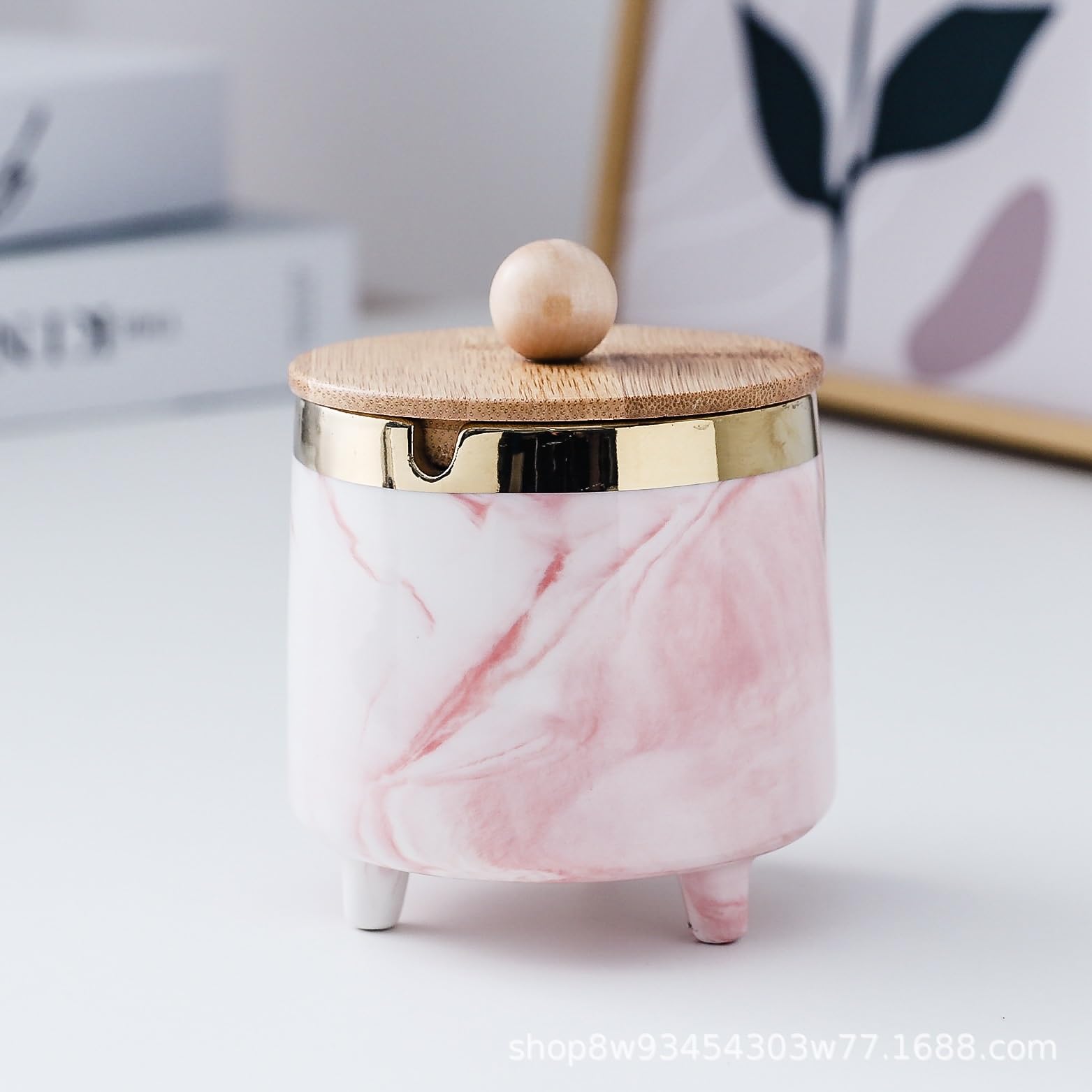 Windproof Ceramic Ashtray Cigar Modern Marble Ash Tray(#2)