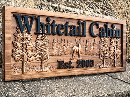 Custom Wood Sign | Deer Hunting Gifts | Cabin Tree
