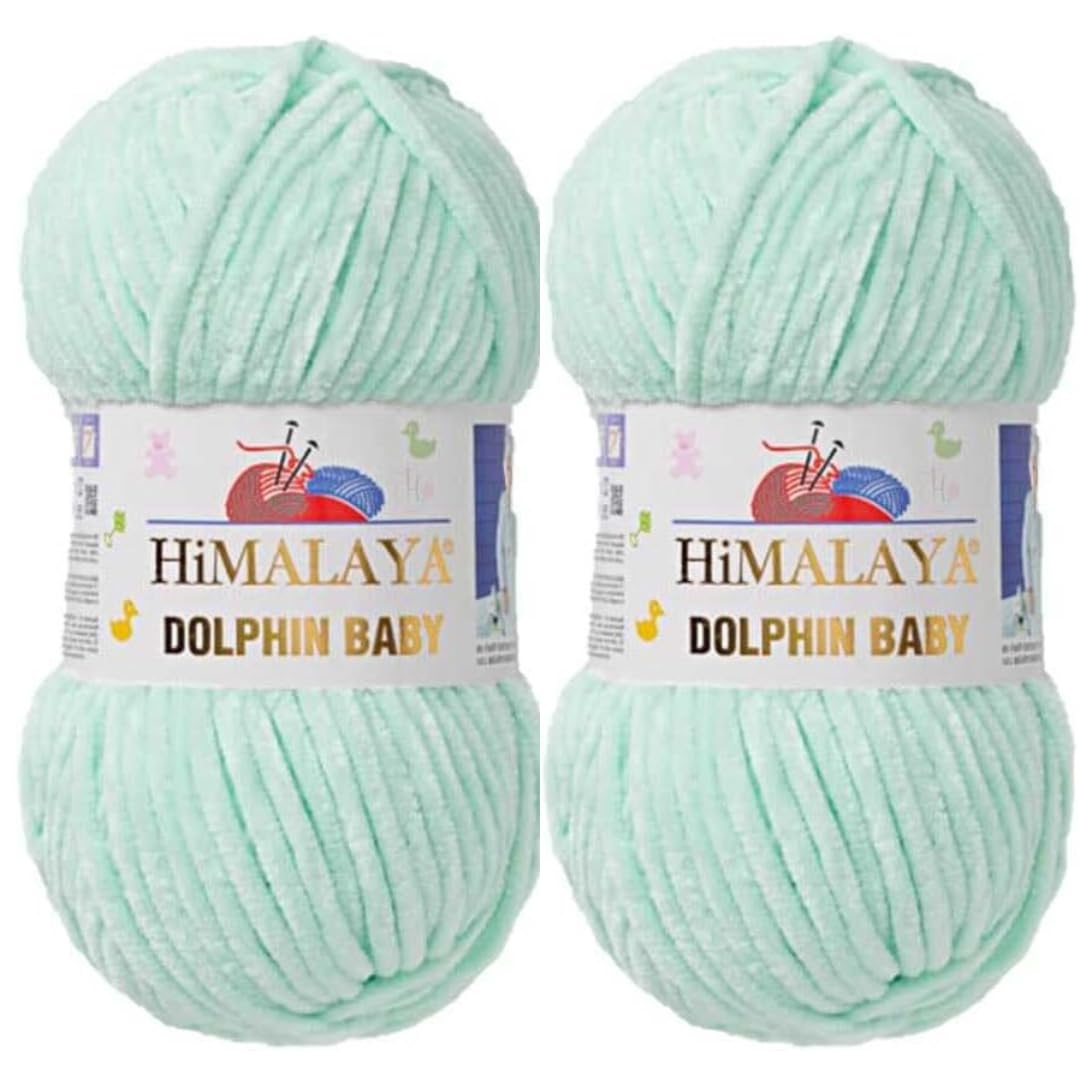 Himalaya Dolphin Baby Yarn 2 X 100g Skeins Super Bulky Yarn for Knitting/Crochet Ideal for Cardigans Shawls Blankets Hats and Home Textiles (2, 80307 Turquoise)