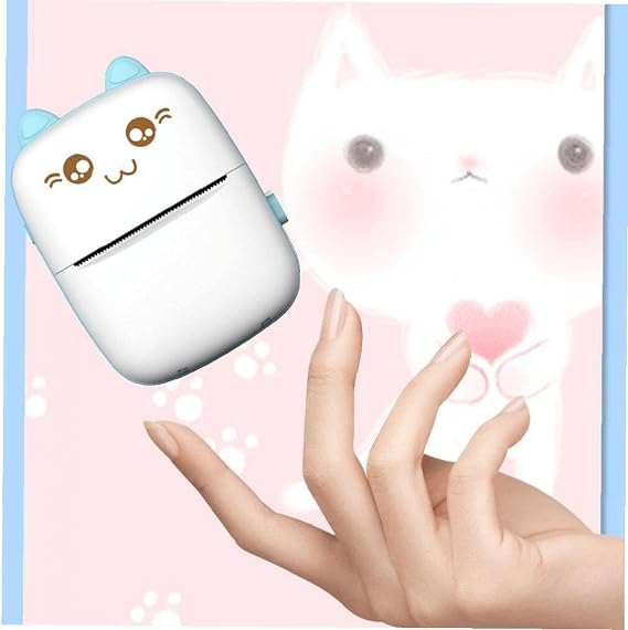 Mini Printer Portable Wireless Thermal Printer Printing Paper Inkless Smart Printer Label Receipt Photo Home Office Blue