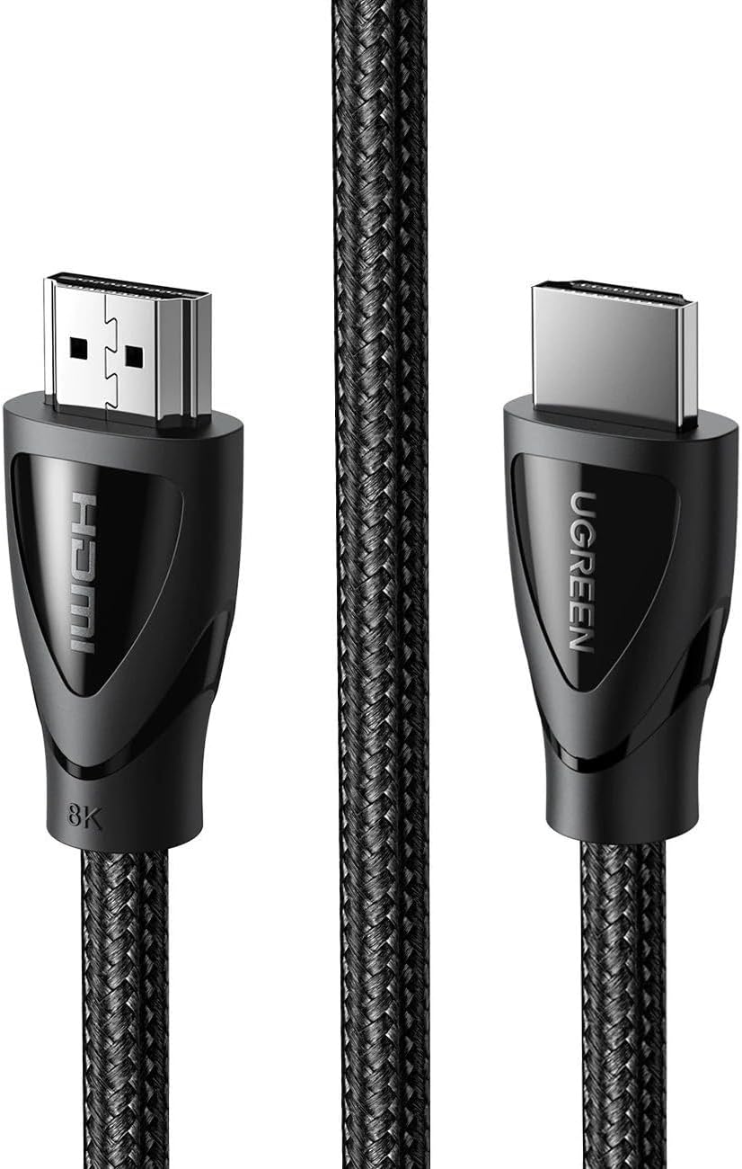UGREEN HDMI Cable 2M HDMI 8K HDMI 2.1 Ultra High Speed 48Gbps 8K@60Hz HDMI Braided Cord Dynamic HDR Dolby Vision eARC Compatible with MacBook Pro 2021 Switch PS5 PS4 Xbox Roku UHD TV Blu-ray Projector