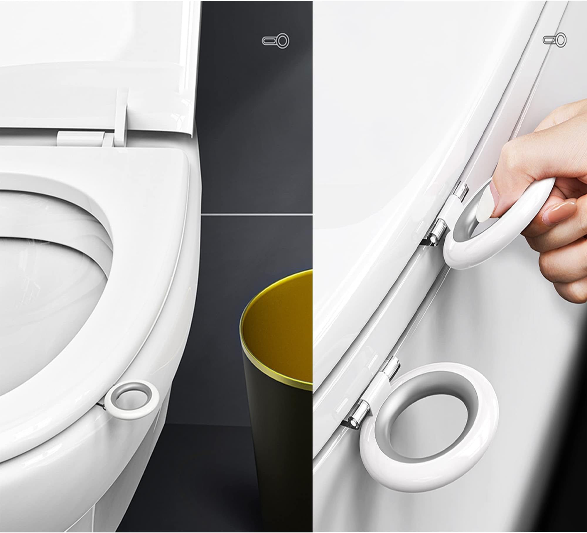 2 PCS Toilet Lid Lifter, Toilet Seat Lifter Toilet Seat Handle Lifter Toilet Cover Lifter,Avoid Touching Toilet Cover Handle