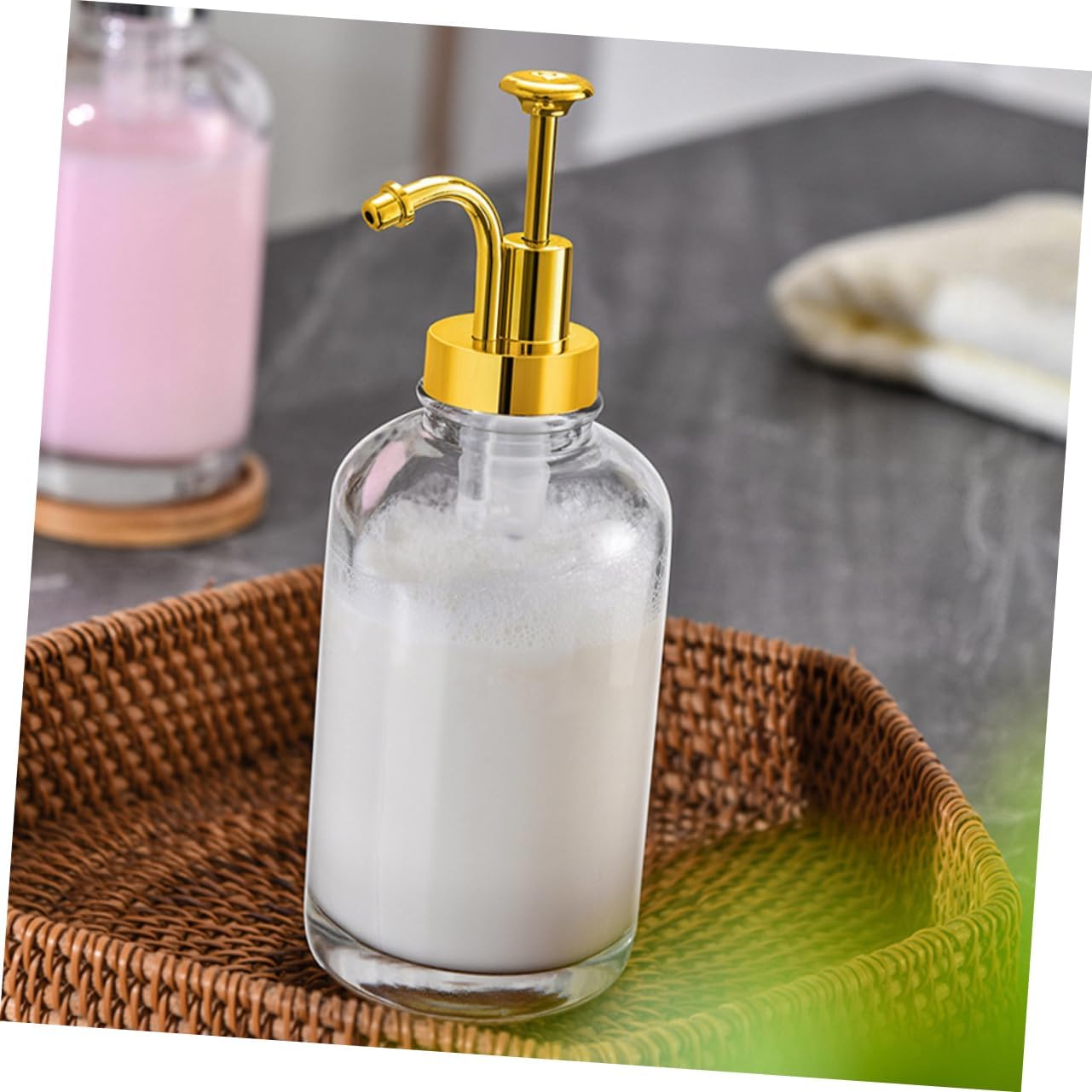 2pcs Multi-function Push Pump Dispenser Syrup Dispenser Pump for Coffee Syrup Bottle Glass for Bar