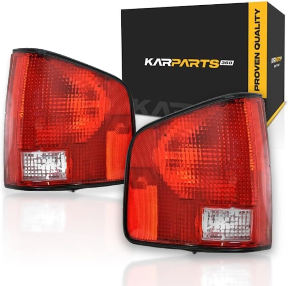 CarLights360 For GMC Sonoma 1994-2002 Tail Light Assembly Driver and Passenger Side | Pair | 1st Design | Excluded Bulbs | Replacement For GM2800124, GM2801124 | 8-05978-195-0, 8-05978-196-0