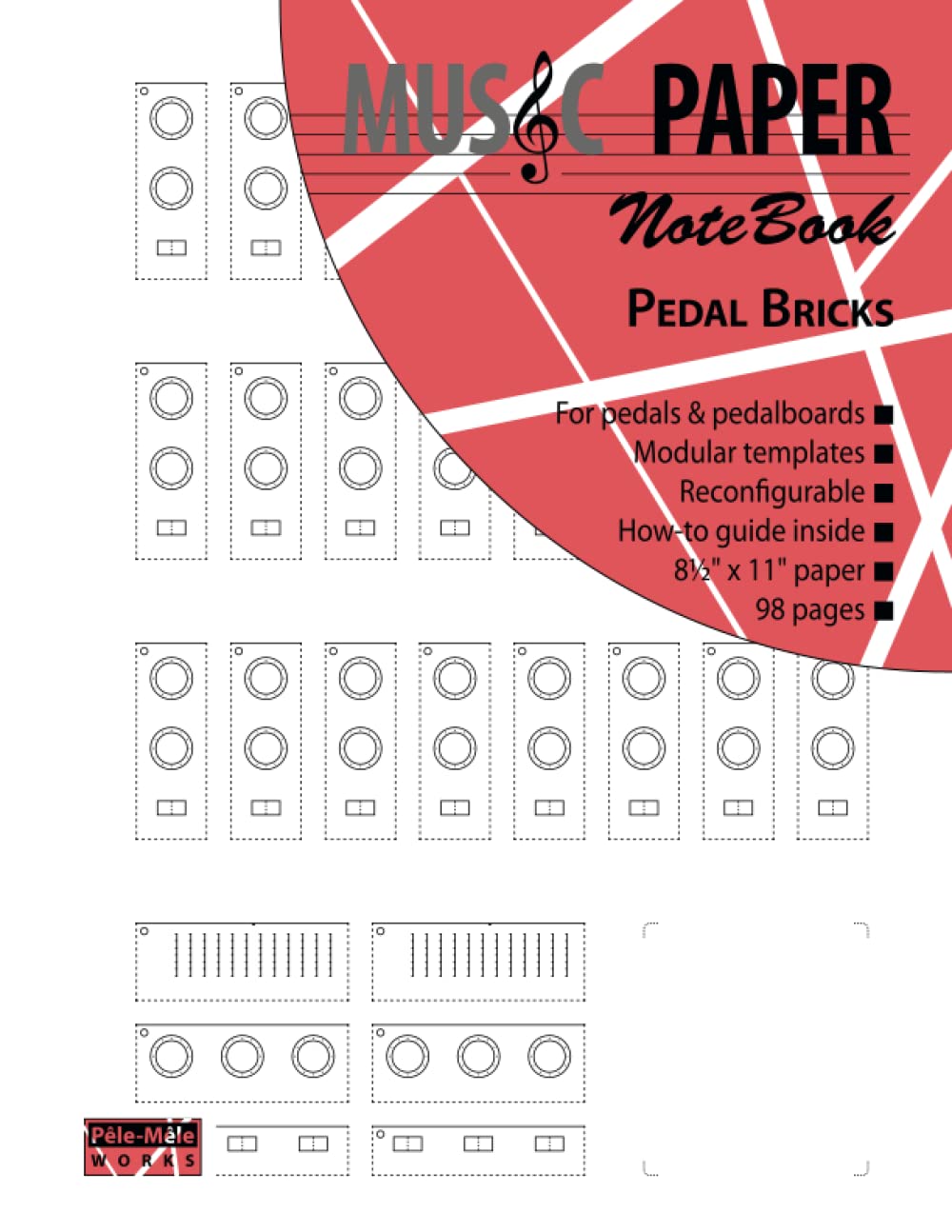 MUSIC PAPER NoteBook - Pedal Bricks: Effects Pedal and Pedalboard Templates
