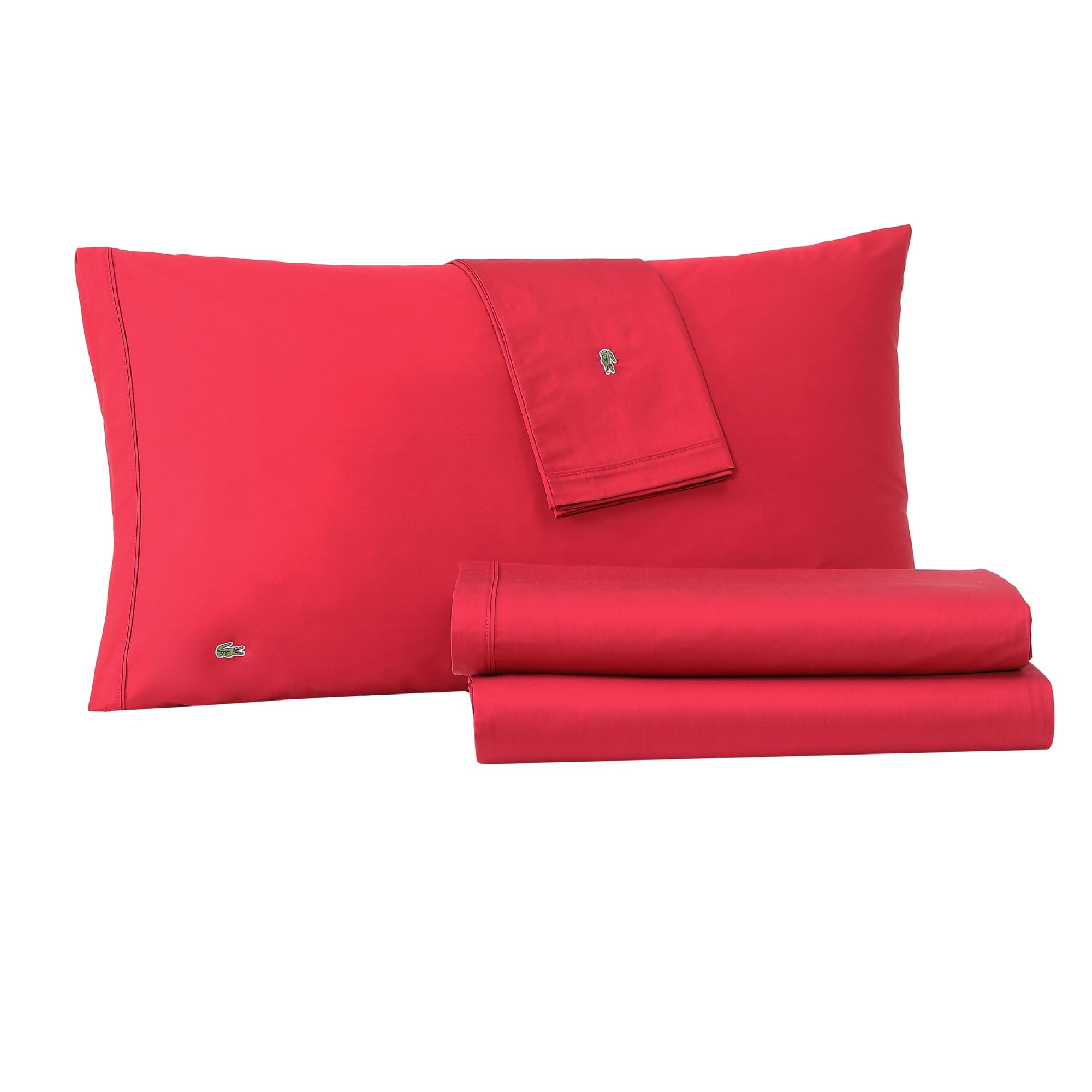 Lacoste Percale Solid Sheet, Chili Pepper, King