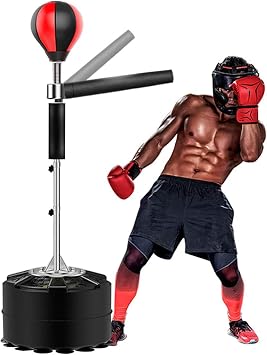 Adult Sandbags, Boxing Sandbags, 360  Swings, Punch Bags with Reflex Bars, Sandbags with Stands, Adjustable Height Speed Sandbags for Adults, Teens Stress Reliever & Fitness