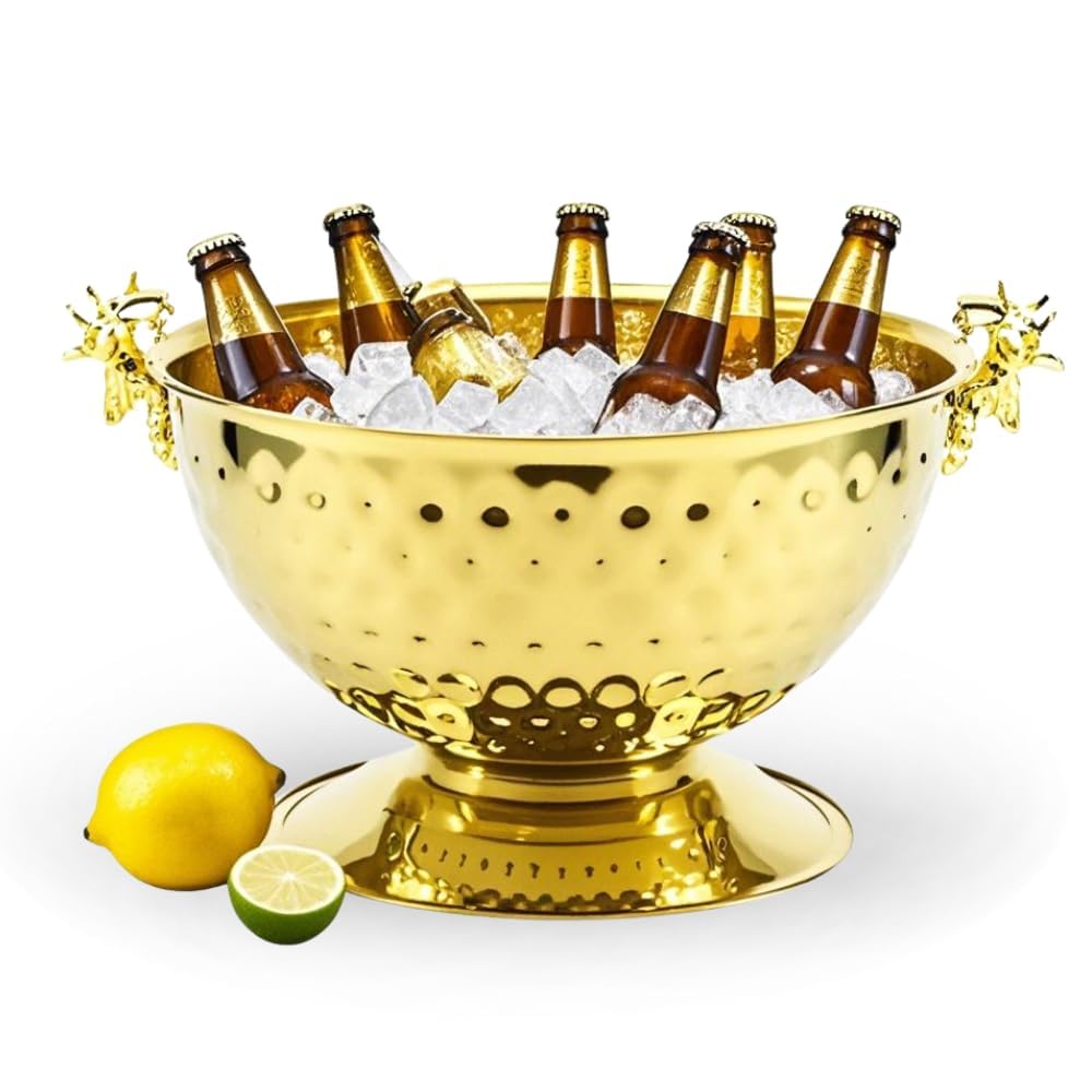 Cubo de hielo de acero inoxidable de 12 L para enfriar varias botellas sin goteos ni fugas
