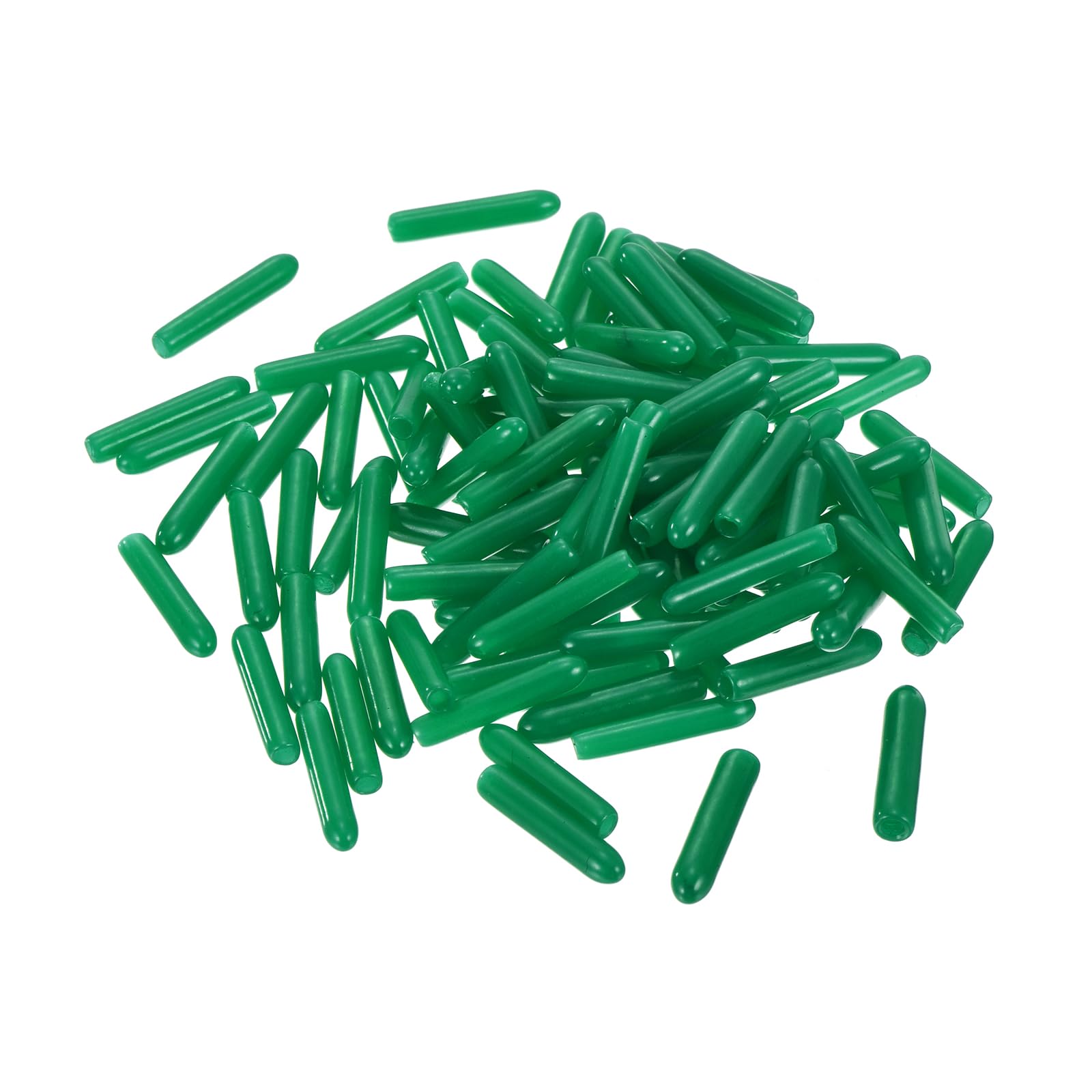 uxcell 100pcs Rubber End Caps 2.5mm ID Vinyl Cap Cover Screw Protectors Dark Green
