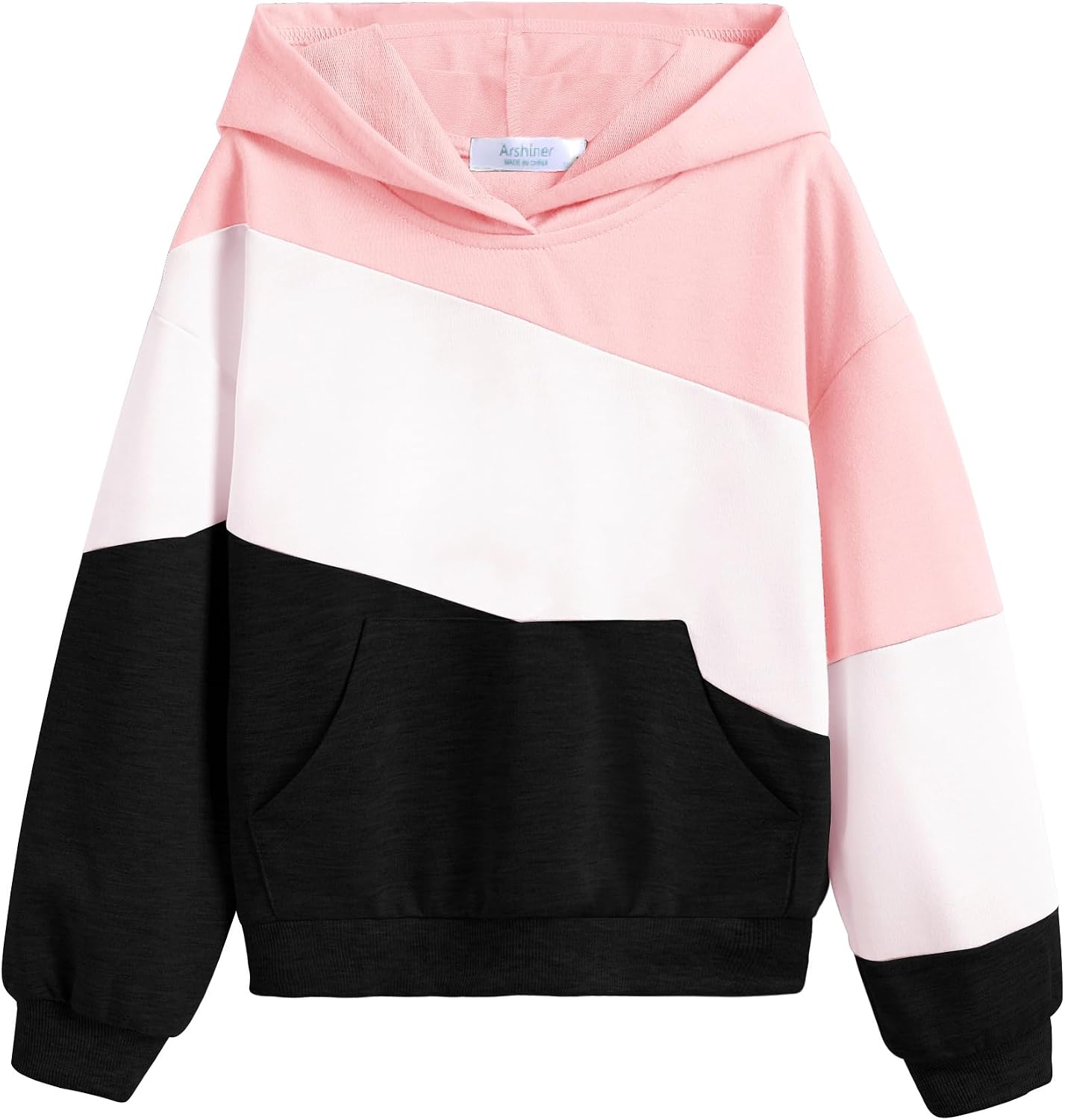 Arshiner Girls Color Block Hoodies Colorblock Sweatshirt Fall Hooded Sweatshirts Hoodies for Teen Girls with Pockets