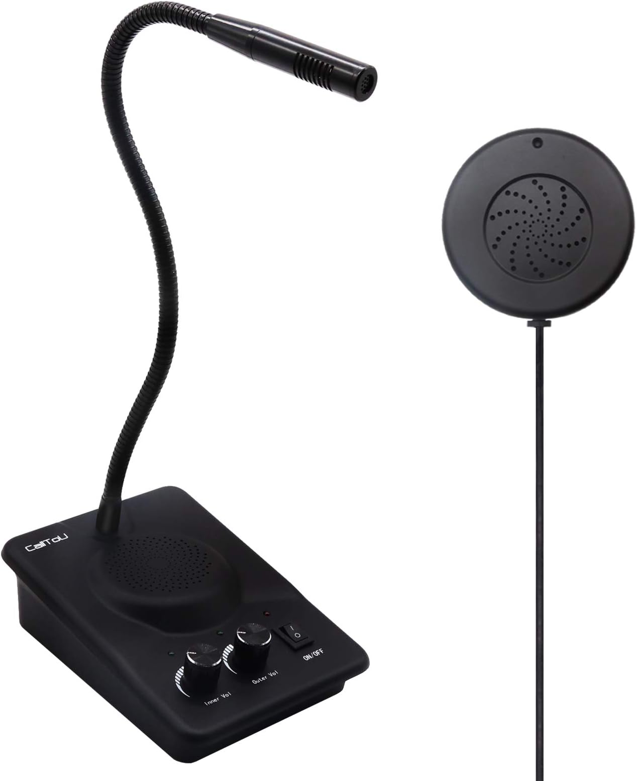 Dual Way Window Intercom System Anti-Interference Window Glass Speaker Bank Counter Intercommunication Microphone System Voice Interphone for Store,Office,Hospital,Securities Company,Restaurant