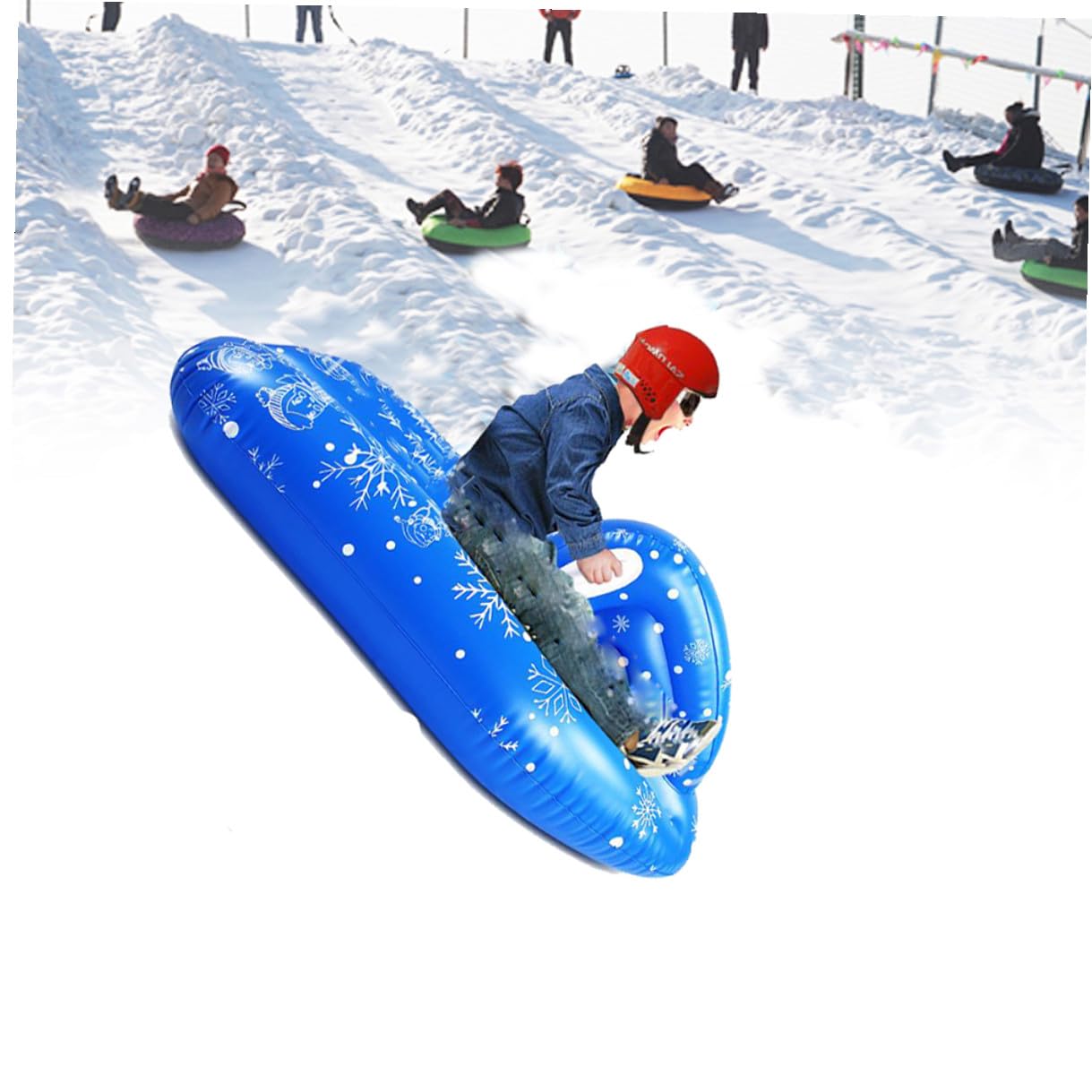 Toyvian Slitta da Neve in Pvc Slittino Leggero e Resistente Strumento per Divertimento Invernale per Ragazzo Ragazza