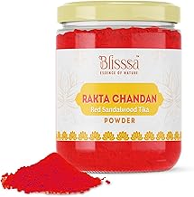 BLISSSA™ Rakta Chandan Tilak Powder | Lal Chandan Powder for Tika| Red Sandalwood Powder for Pooja, Mandir, Spirituality