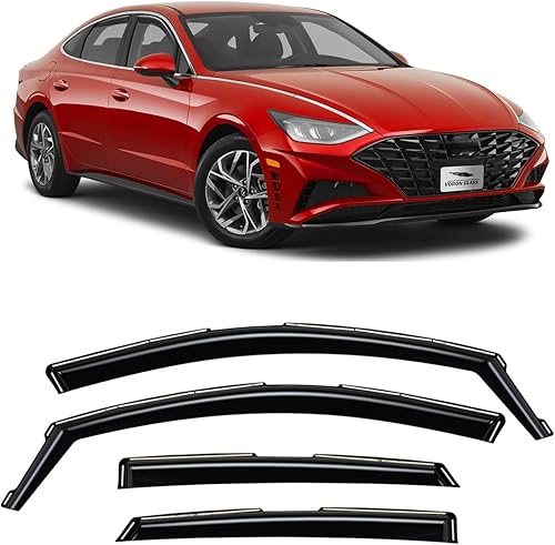 Miniatura 1 de Voron Glass Protectores de lluvia extra duraderos en canal para Hyundai Sonata 2020-2023, deflectores de ventana, viseras de ventana de ventilación,
