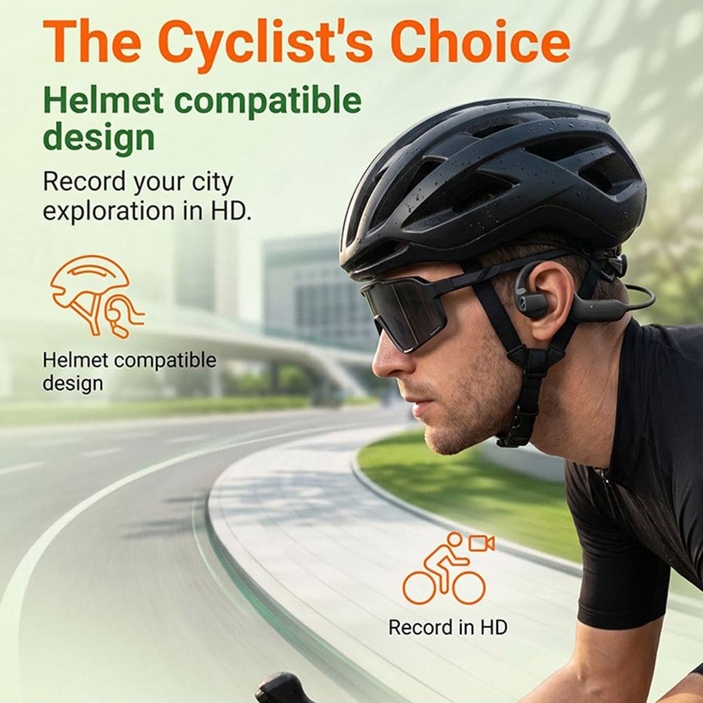 Casque à oreilles ouvertes pour appareil photo intelligent, conductions