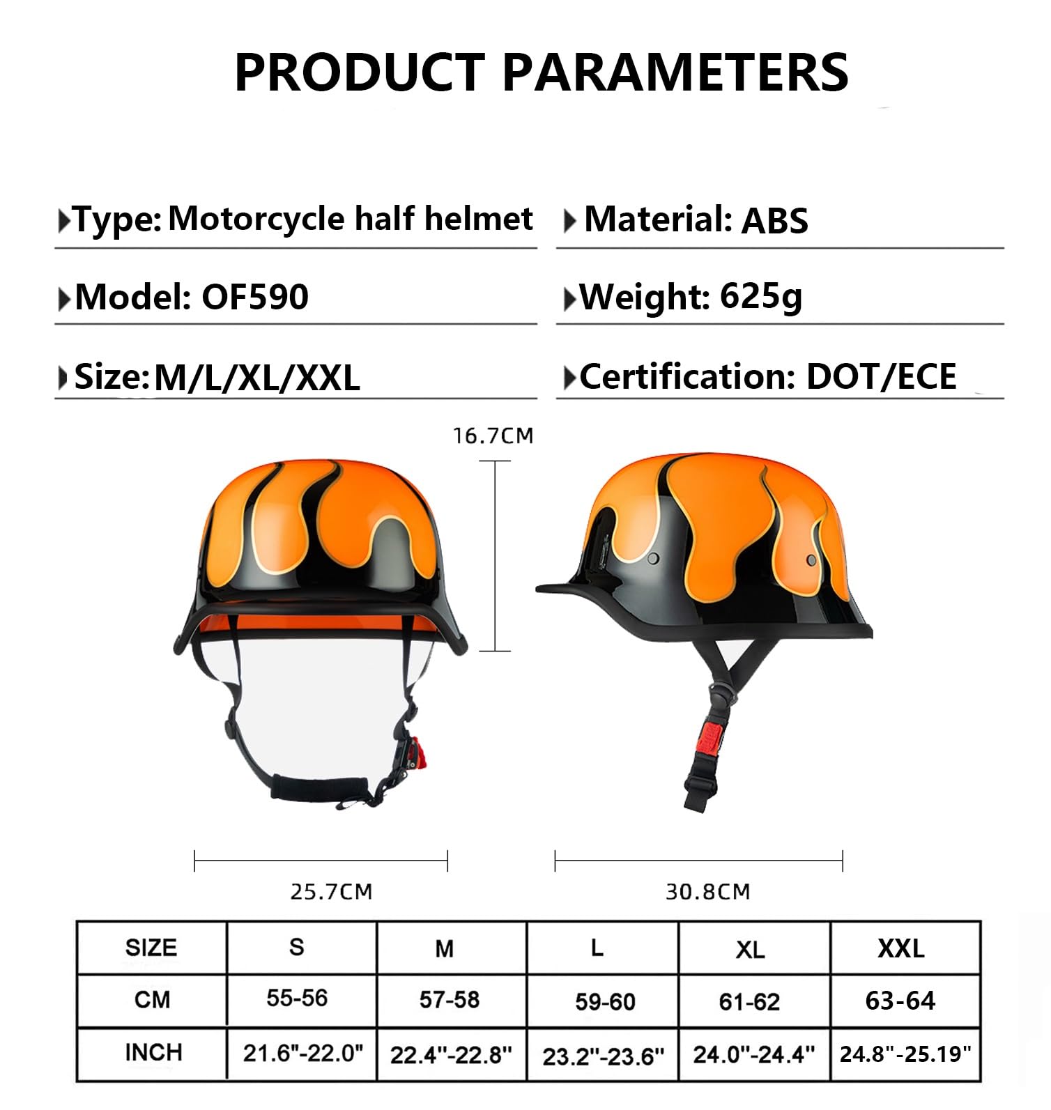 Niemiecki kask motocyklowy w stylu vintage, z homologacją ECE dla dorosłych mężczyzn i kobiet, kask retro z otwartą twarzą, z regulowaną klamrą z mechanizmem