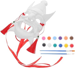 DIY Hand-painted White PVC Face Mask with Pre-printed Outlines for Easy Decoration Craft for Masquerade Cosplay and Party Fun