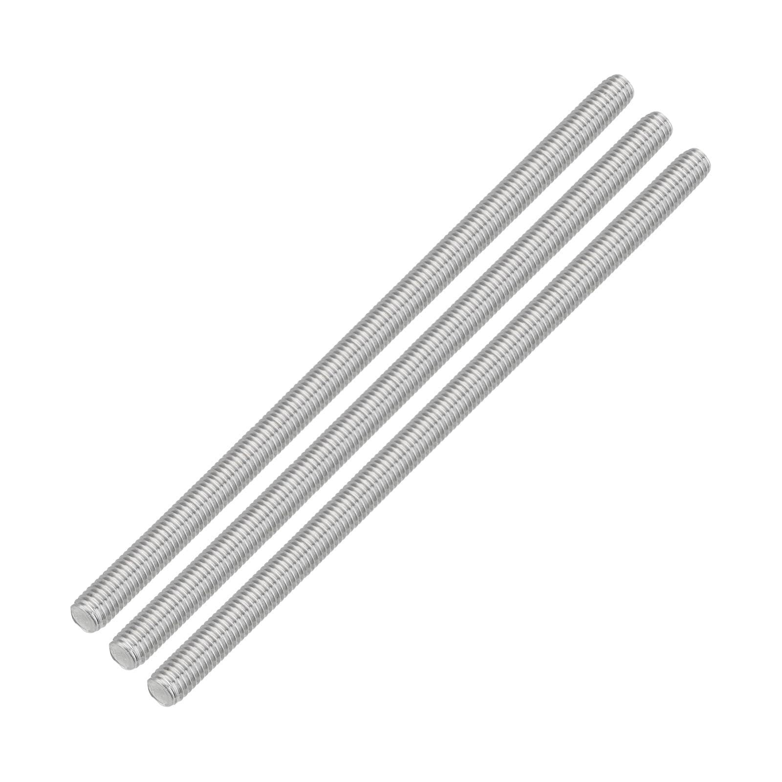 3x Tige filetée M8 x 170 mm, acier inoxydable 304, filetage à droite, pas de 1,25 mm pour assemblage de meubles et machines