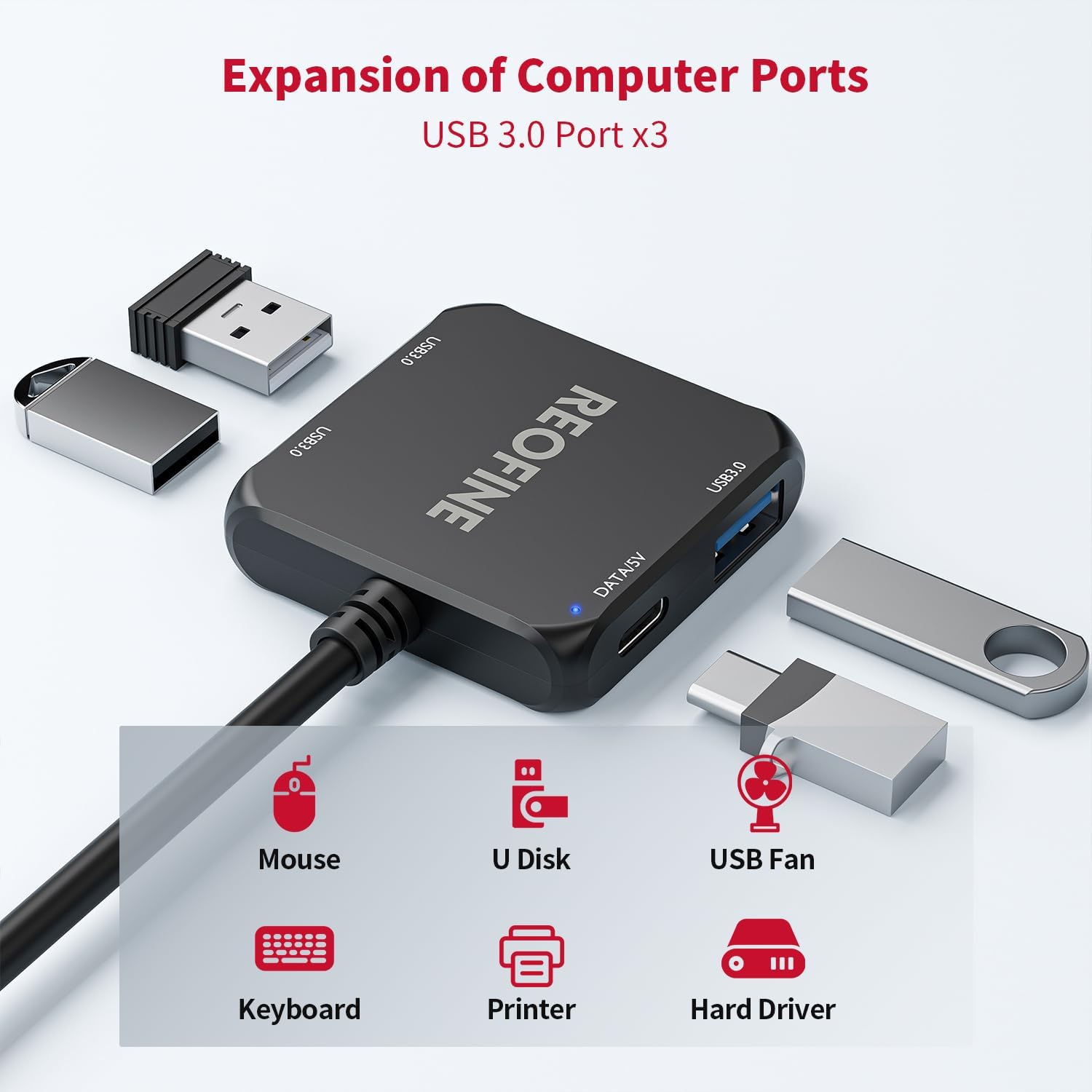 USB 3.0 Hub, 4 Port USB Hub Splitter,Portable USB Adapter Mini Multiport Expander for Desktop, Laptop, Gaming Console, Flash Drive, HDD, Printer, PC, Keyboards 6 612vv8Z1SpL. AC SL1500