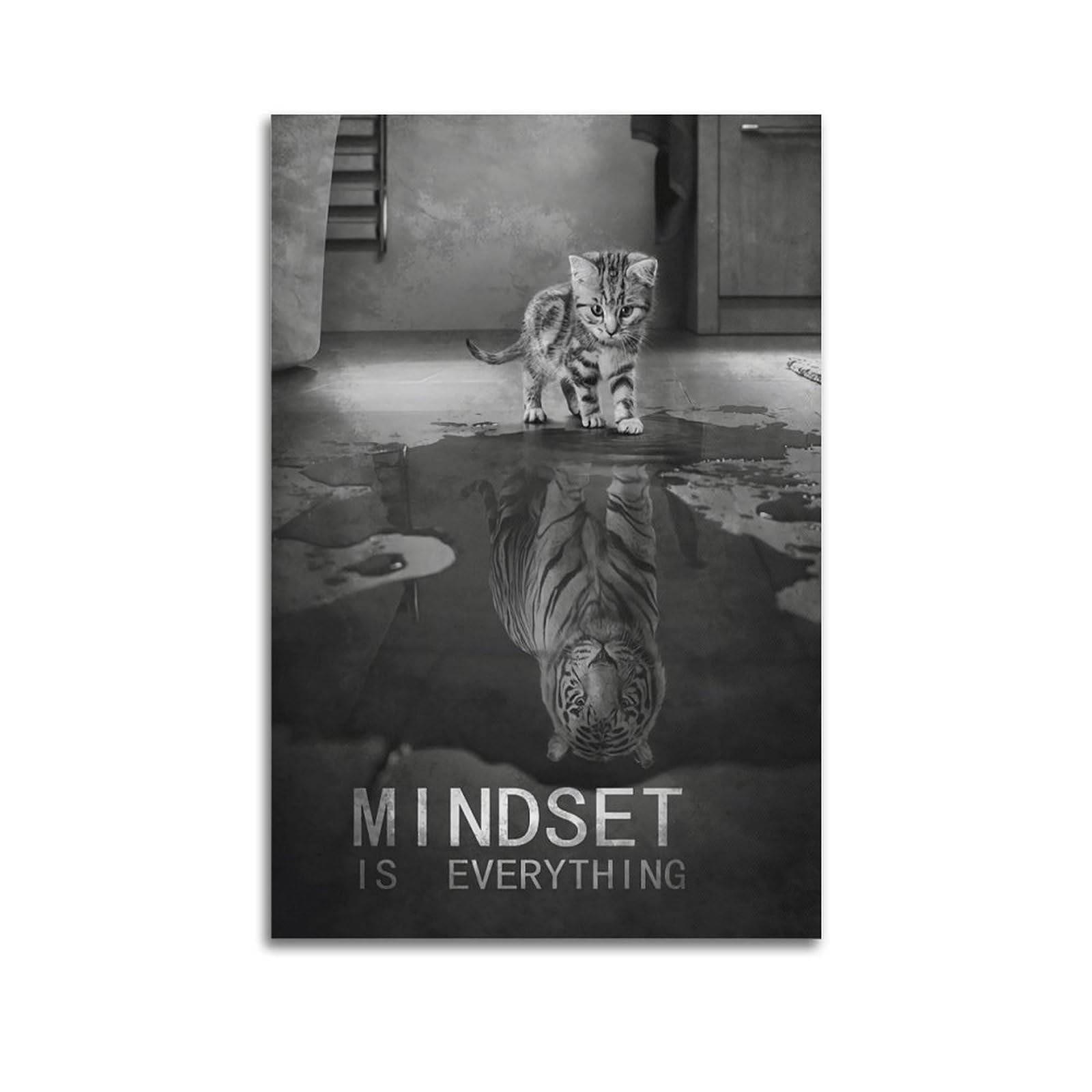 Mindset Is Everything Poster Motivational Inspirational Decorative Paintings Poster Canvas Poster Wall Art Decor Print Picture Paintings for Living Room Bedroom Decoration 16x24inch(40x60cm) Painting