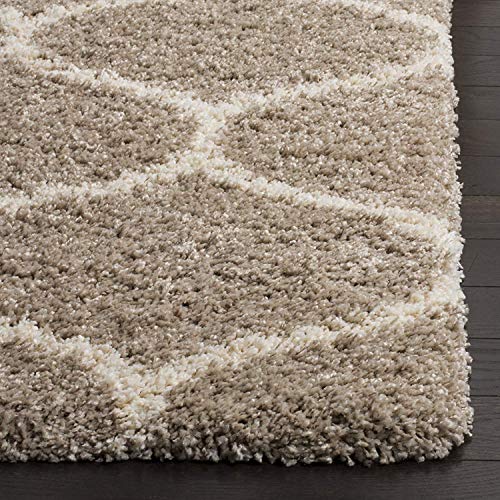 Image of F & B RUGS ; SUPERIOR QUALITY PRODUCTS Firoz and Brothers Handwoven Super Soft Indoor Modern Shag Microfibre Silky Fluffy Smooth 6x8 feet Beige Ivory