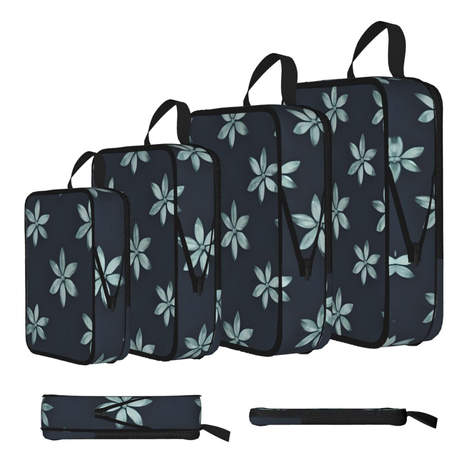 Sxzvvbn Black Beautiful Camellia Compression Packing Cubes 4 Piece Set