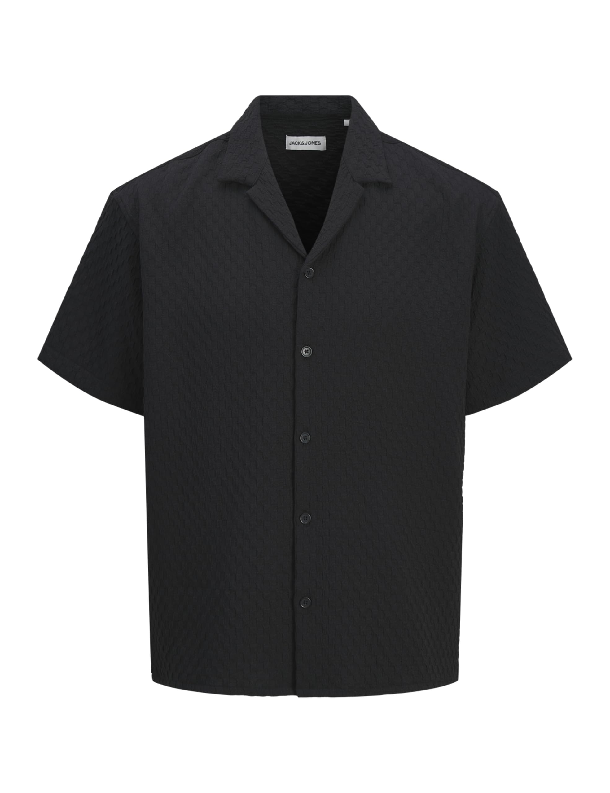 JACK & JONES Jjsean Resort Shirt SS Pls - Plus Size, Black, 4XL
