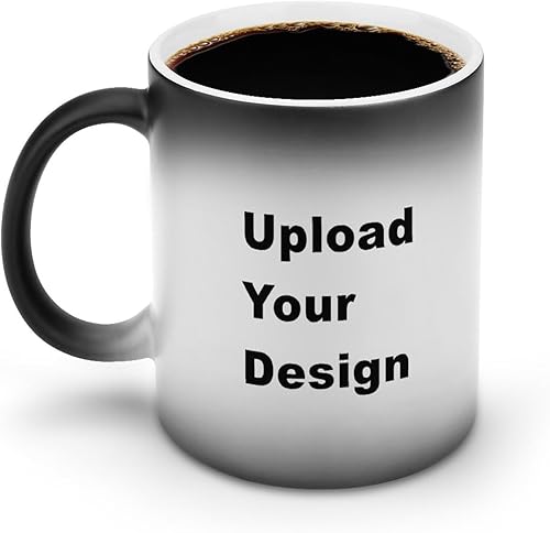 Taza de café personalizada que cambia de color de 11 onzas, taza mágica de cerámica con imagen o texto, sensible al calor, de dos caras, divertida