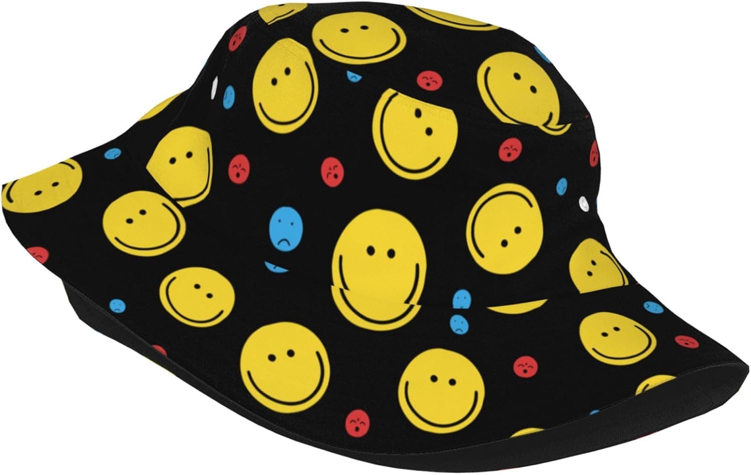 Smiley Face Bucket Hat Summer Beach Travel Hiking Fisherman Hat for Women Men - Image 2