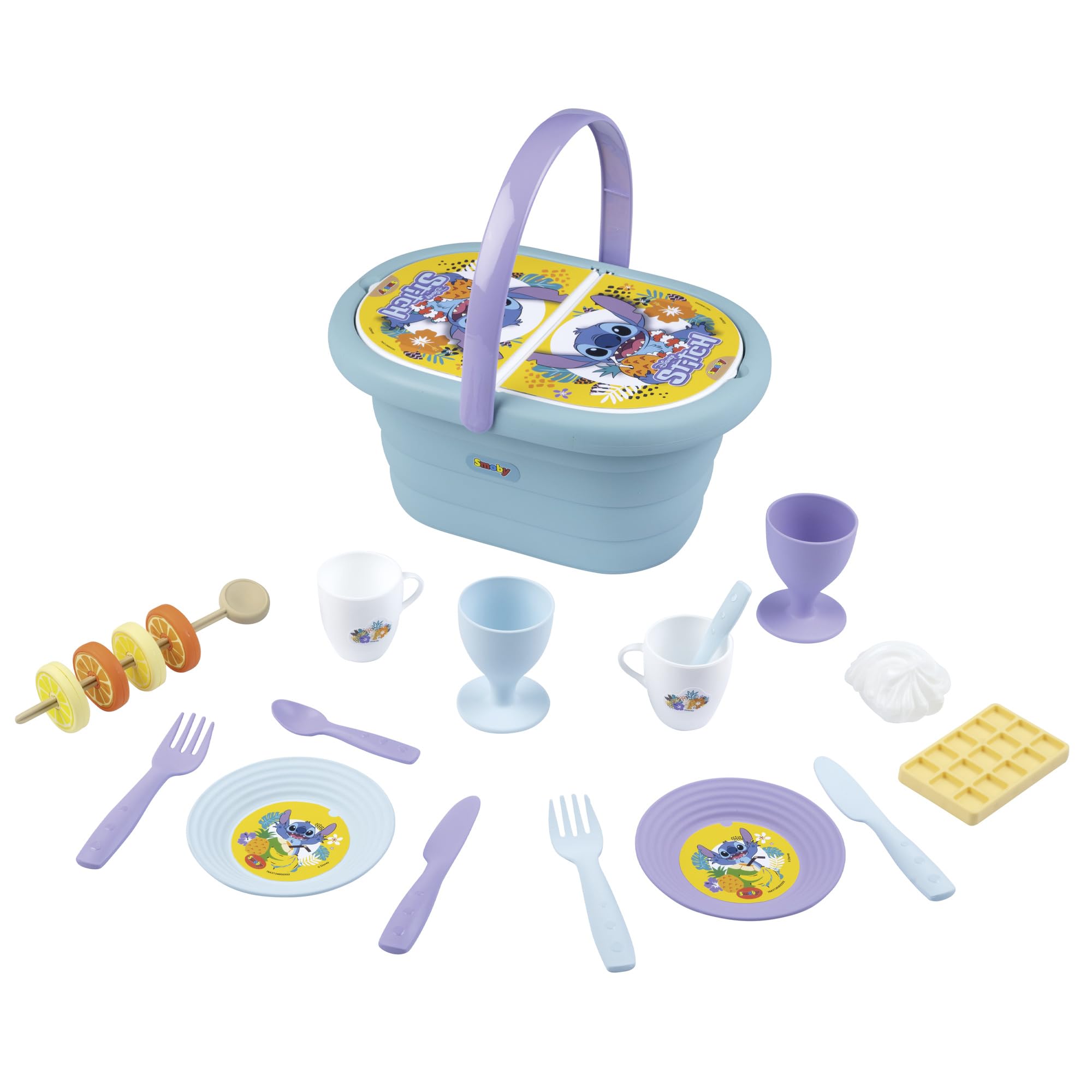 Smoby - Cestino Da Picnic Stitch, Con 19 Accessori, Impugnatura Ergonomica, Dai 3 Anni In Su, 7600312510-image