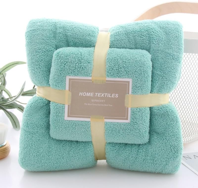 Juego de 2 toallas de baño de algodón 2 en 1 y toallas de baño suaves, juego de 2 toallas de baño para baño, hogar, playa, fuerte absorción de agua,