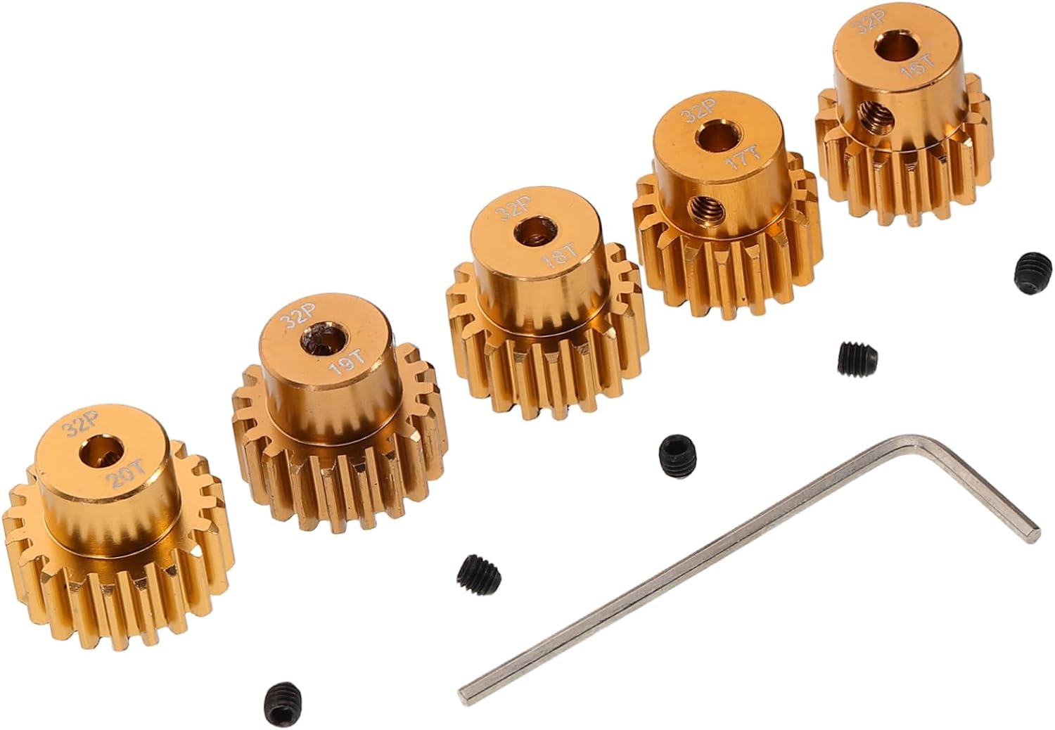 YARNOW Metal Motor Teeth Gears Set for Climbing Cars 5-Piece Alloy Pinion Replacement Tools for Automotive Models and Off-Road Vehicles