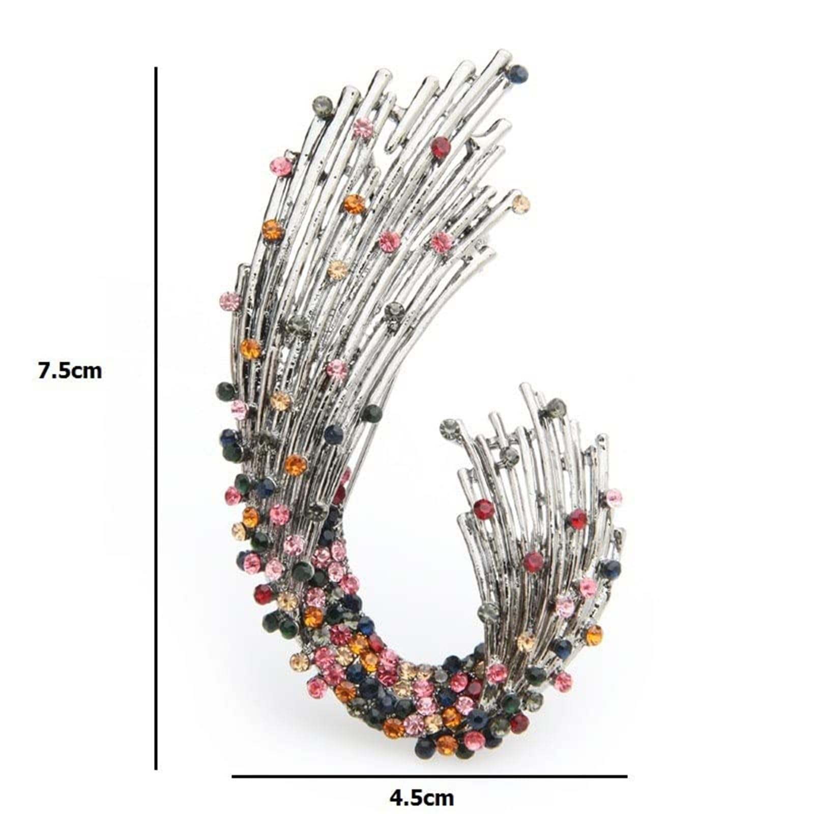 Broche geométrico multicolor con diamantes de imitación para mujer, accesorio refinado para bodas, fiestas y uso diario