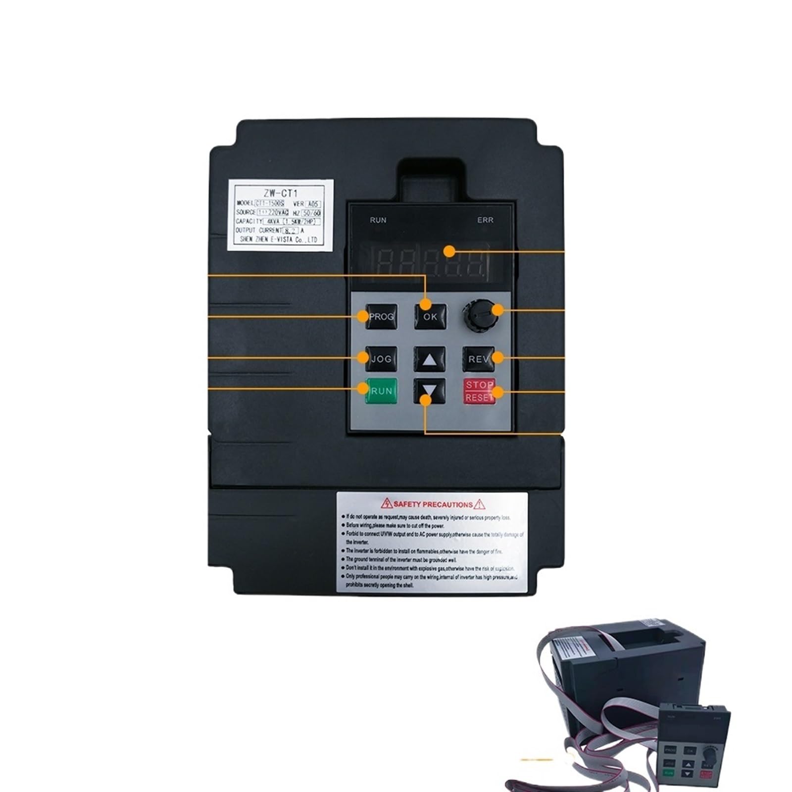 VDOQTLJT Frequency Converter Adjustable Speed VFD Inverter 1.5KW/4KW ZW-CT1 220V Output for Motor Low wzw4(2.2kw 220v At1)