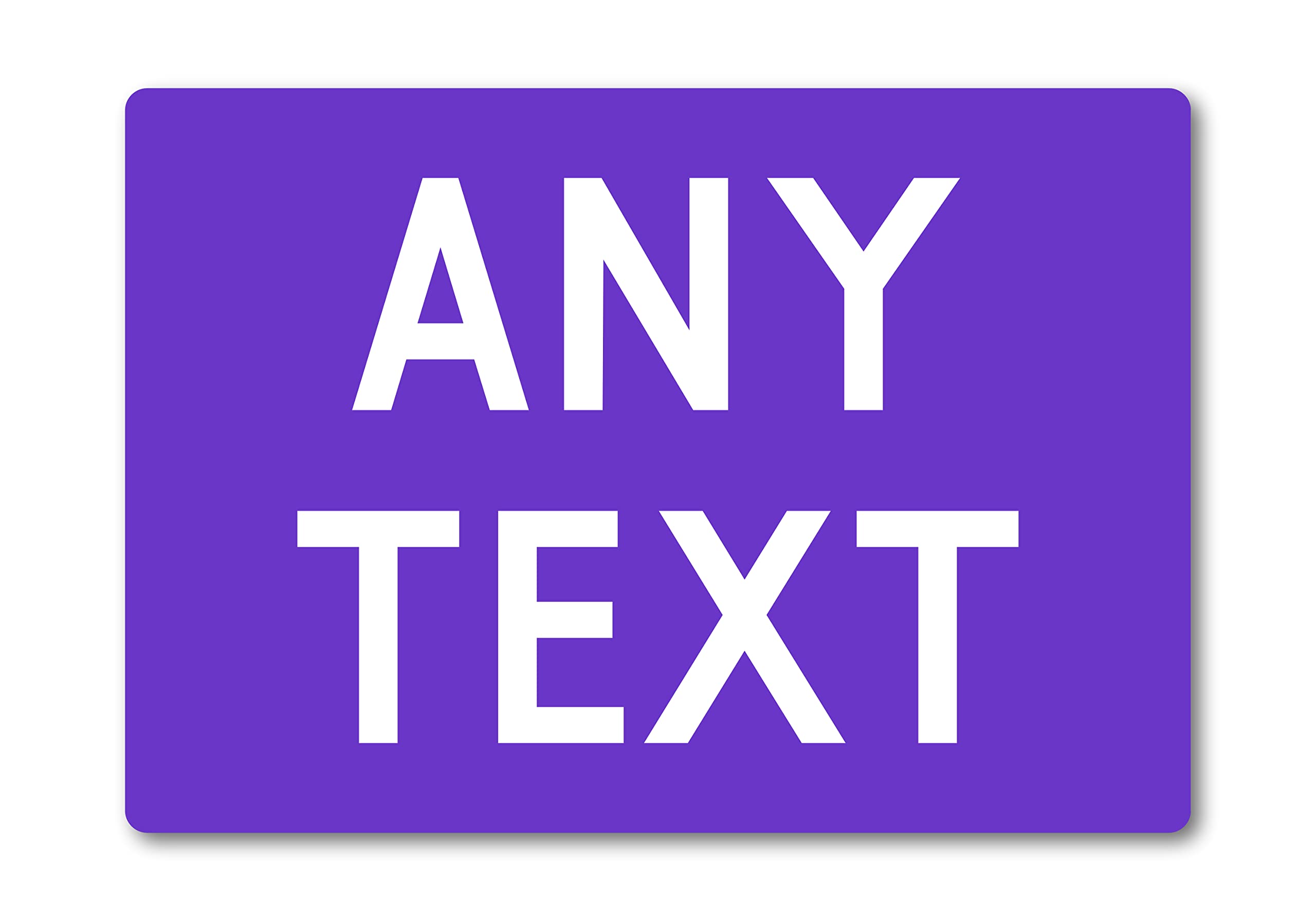 Personalised Any Text METAL Custom Sign Plaque. Indoors or Outdoors. 10 Colours, Various Sizes. Home Bar Man Cave Workshop Bedroom Address (A5 (197mm x 141mm), Purple)