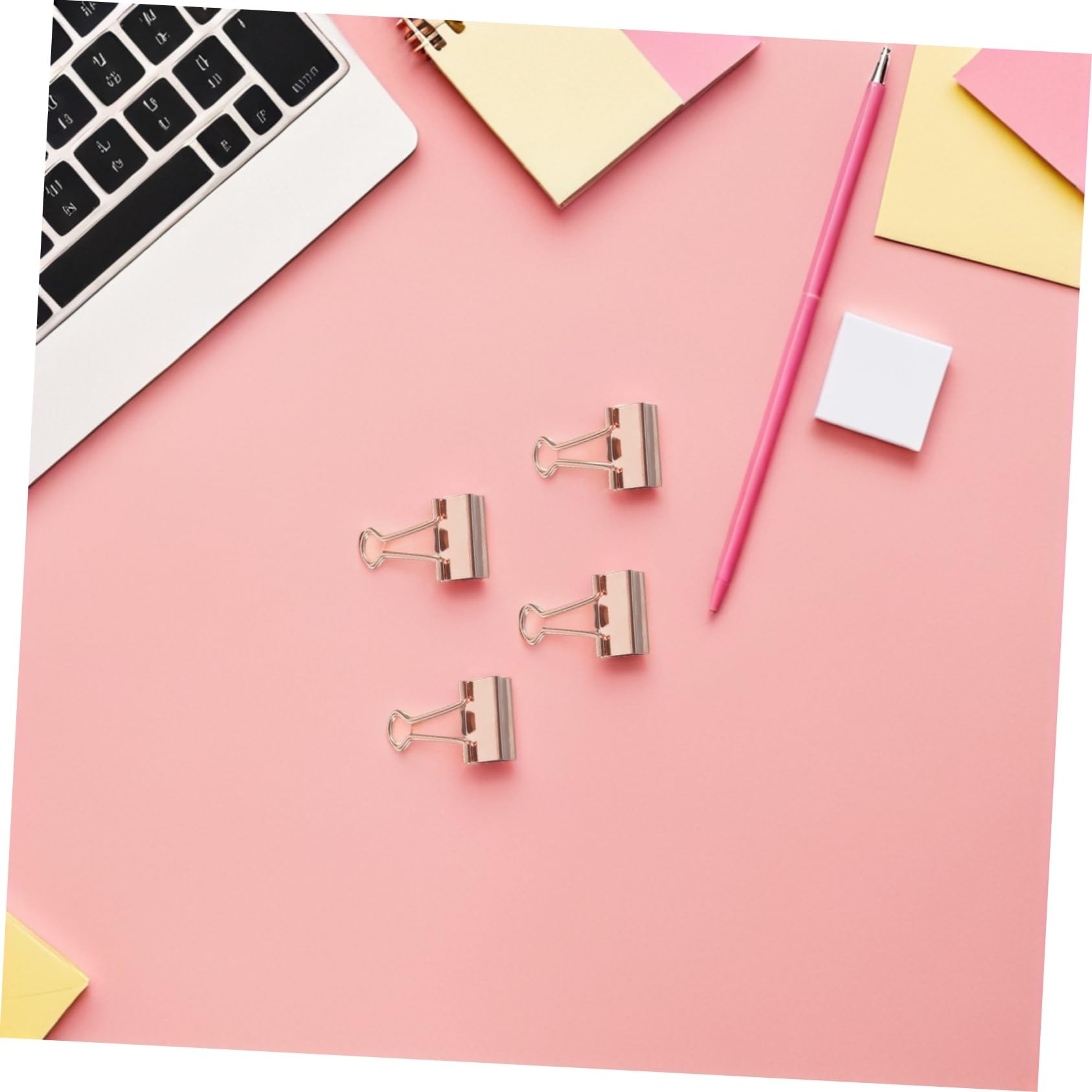 jojofuny 100 pezzi Clip in Metallo Oro Rosa Pinze Fermacarte per Documenti Design Elegante e Resistente con Struttura Coda per Ufficio Scuola e Organizzazione File