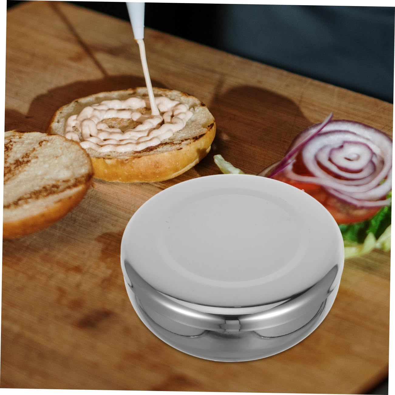 iplusmile Koreanische Edelstahlschüsseln im Traditionellen Stil 3 Stück mit Deckel Leichte Metallschalen mit Glatter Oberfläche für Küche und Servieren