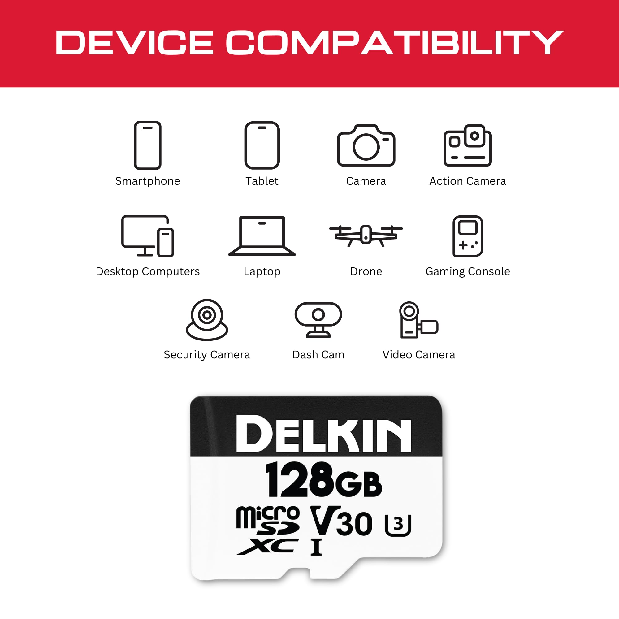 Amazon.com: Delkin Devices Hyperspeed 128GB Micro SD Card with