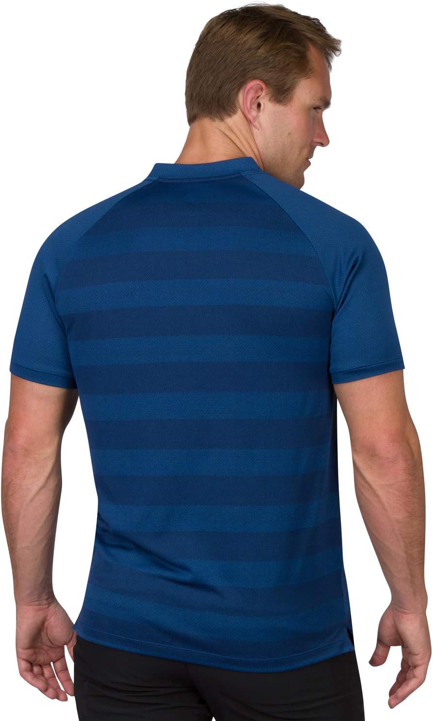 Three Sixty Six Men's Short Sleeve Collarless Golf Polo - Lightweight, Moisture-Wicking, Quick Dry, Stretch Fabric