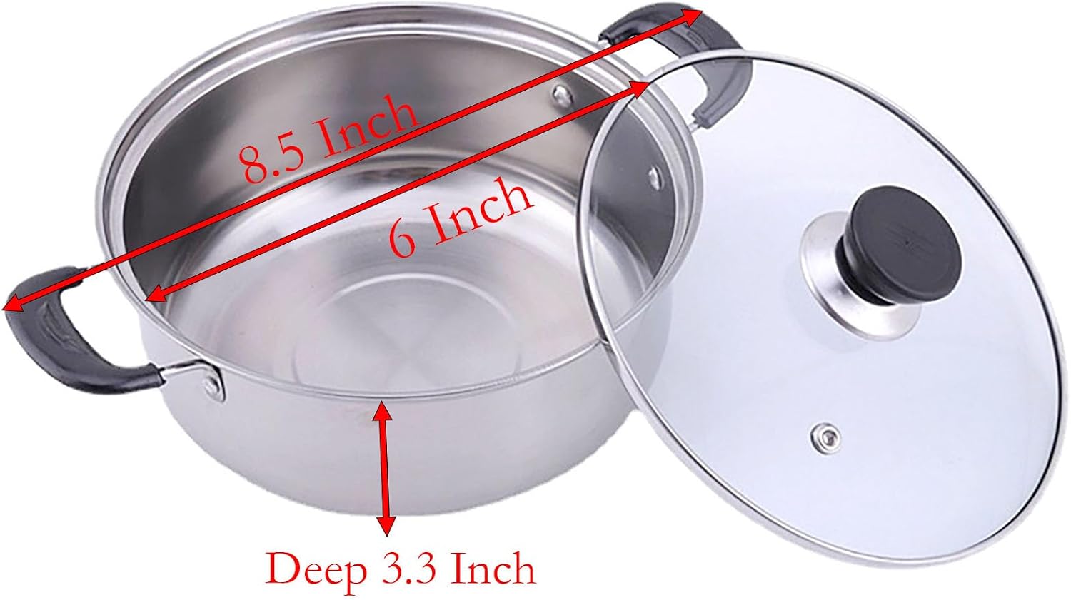 Small Saucepan, 0.9 Quart Double Handle Milk and Soup Pot with Lid for Warming, Cooking and Boiling Milk, Spaghetti, Soup in Kitchen and Outdoor (16cm)