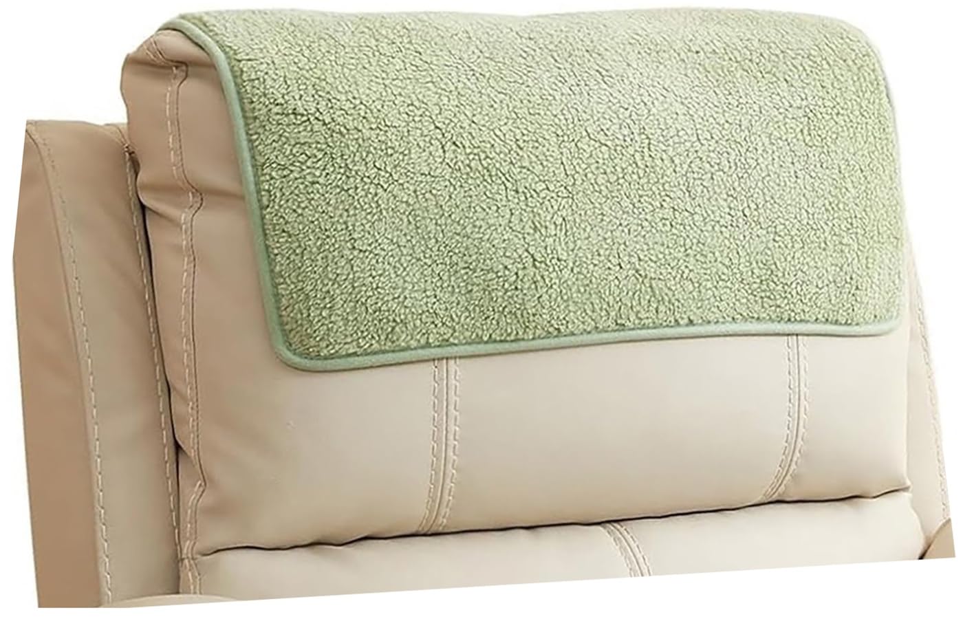 ILiemao Recliner Armchair Cover Nonslip Headrest Arm Slipcovers For Leather Sofa Reclining Chair Armrest Covers Soft Boho Small No With Pocket Cats Dogs Loveseat Outdoor Sectional(Green,Headrest 1pc)
