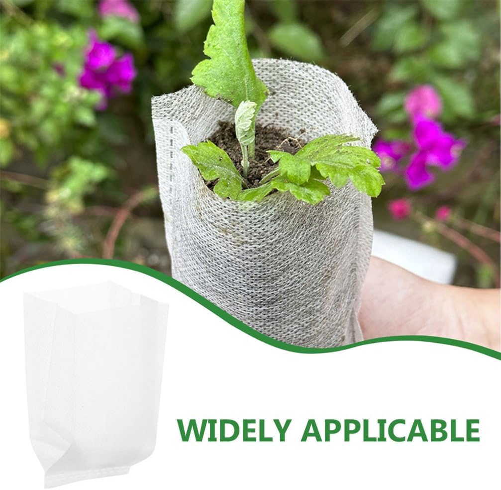 BESPORTBLE 100pcs Plant Grow Bags Portable Non-Woven Nursery Pouches for Use Plant Breeding Bags for Fruits Vegetables and Garden Cultivation