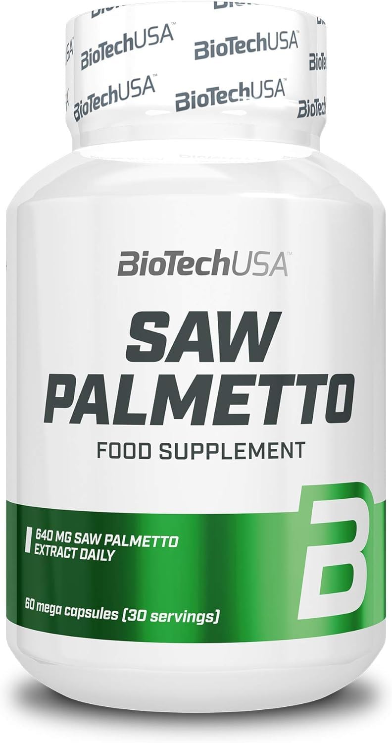 BioTechUSA Saw Palmetto | Extrait naturel de plante | pour le soutien hormonal | avec 640mg d'extrait de fruit | 60 méga gélules