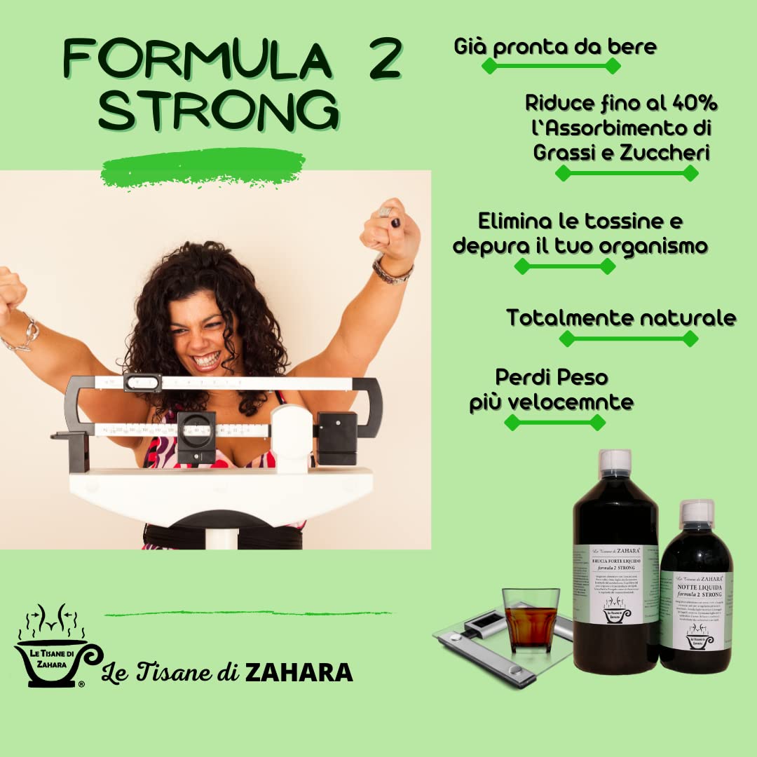 Trio Strong Formula 2 con Aloe, Drenante Forte per Donna e Uomo, Kit con Brucia Forte Liquido, Notte Liquido Formula 2 Strong e Depur Slim Aloe, Aiuta Pancia e Gambe Gonfie