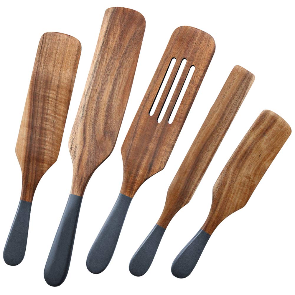 Buy Wooden Spatulas Set As Seen On TV, Wooden Cooking Utensils, AOOSY 5