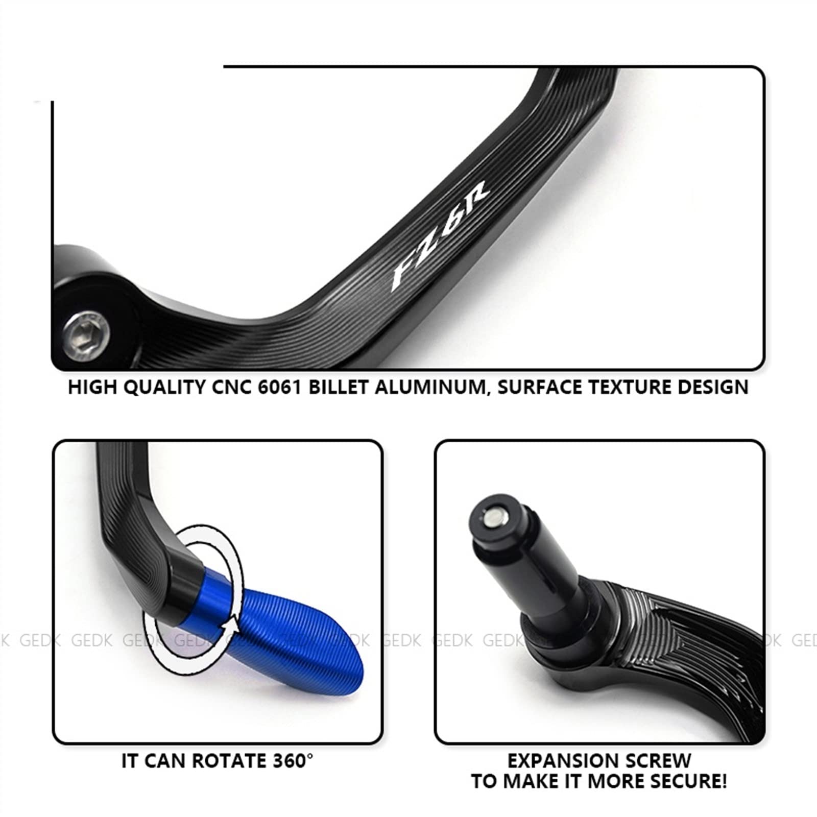 Contrapesos Manillar Moto para FZ1 FZ6R CNC Accesorios modificados de Aluminio Universal 7/8 22mm Protector guardamanos Extremo Manillar Motocicleta(Blue,FZ6R)