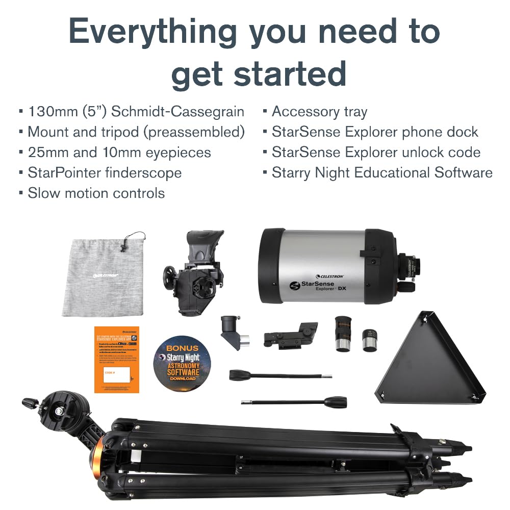 Celestron 22462 StarSense Explorer DX 5” Telescopio Schmidt-Cassegrain compatibile con app per smartphone Funziona con l'app StarSense – Compatibile con iOS/Android