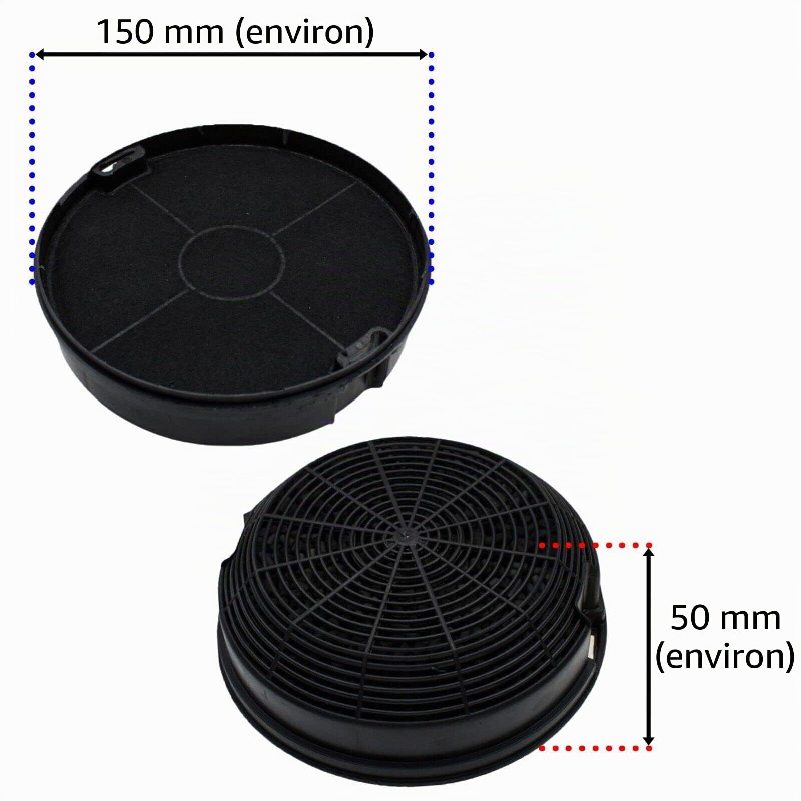 SPARES2GO Lot de 2 filtres à charbon compatibles avec hotte Samsung NK24M3050PS NK36M3050PS Type 47 AH012