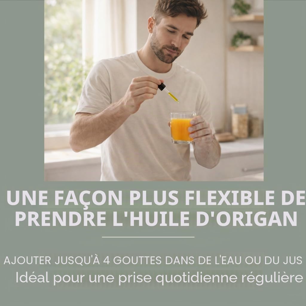 Huile d’Origan Sauvage en Gouttes – 86–90% Carvacrol – Huile d’Origan Liquide Bio – Origine Grecque – 30 ml